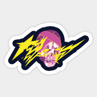 Electrocuted Skull Sticker